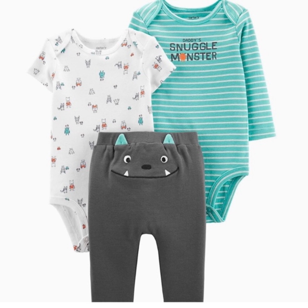 ⭐️NWT⭐️ Carter's Baby Boy 3 Piece Monster
Bodysuits & Pant Set